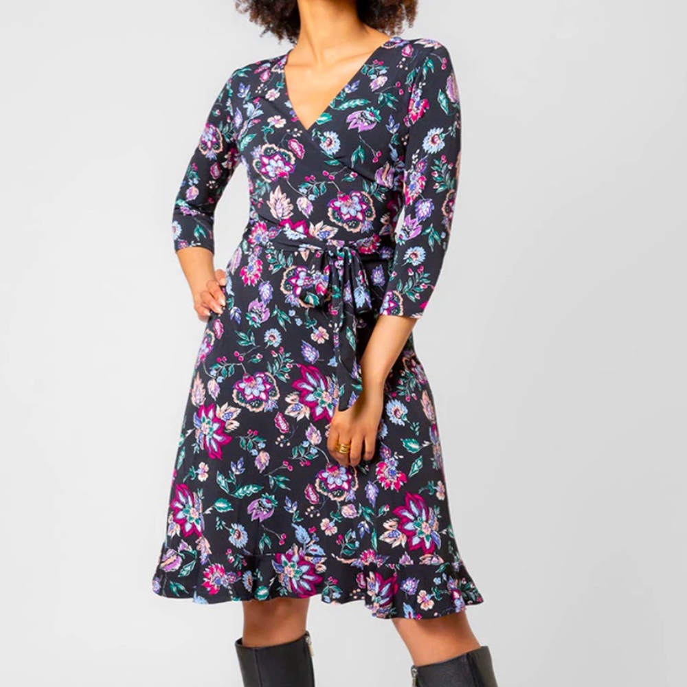 Leota Enchanting Raspberry Wrap Dress